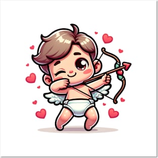 Dabbing Valentine's Day Cupid Celebration Posters and Art